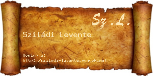 Sziládi Levente névjegykártya